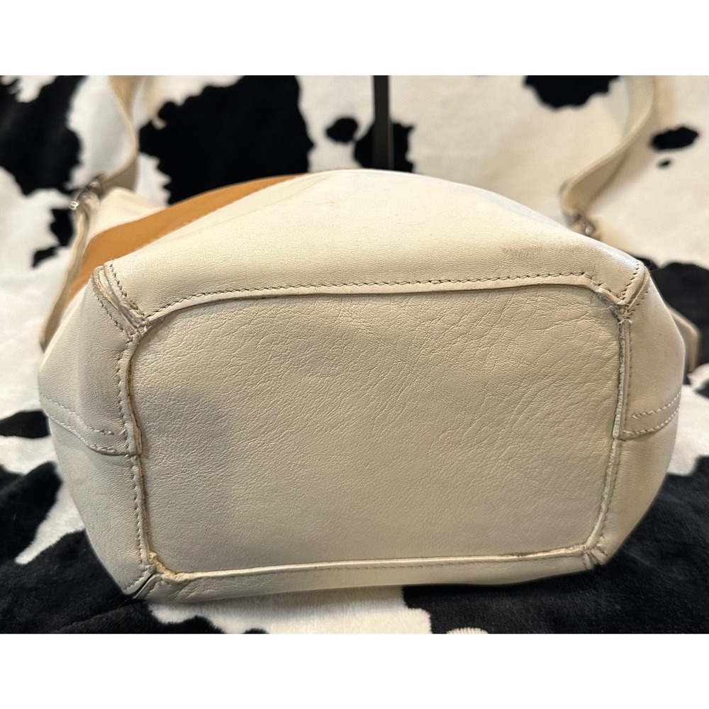 Coach Vintage 9173 Leather Bucket Bag Two Tone White Tan Shoulder Bag - Picture 11 of 11